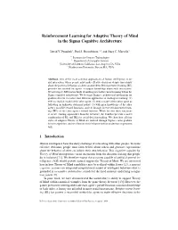 Reinforcement Learning for Adaptive Theory of Mind in the Sigma Cognitive Architecture