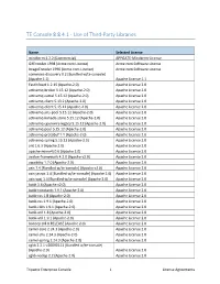 TE Console 8.8.4.1 - Use of Third-Party Libraries