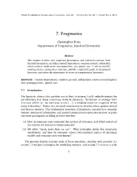 7. Pragmatics