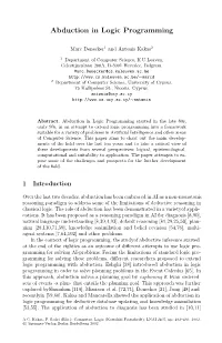Abduction in Logic Programming