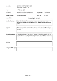Recycling in Schools Page 1 of 11