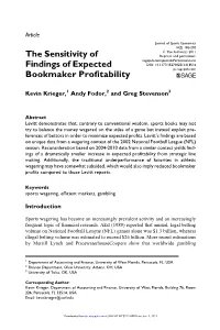 The Sensitivity of Findings of Expected Bookmaker Profitability