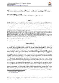 The Status and the Problem of Western Vocal Music Teaching in Myanmar