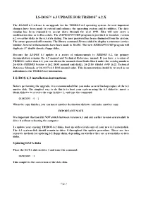 TRSDOS 6.2 to LS-DOS 6.3.0 Manual Update