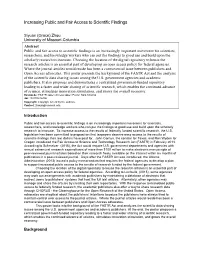 Increasing Public and Fair Access to Scientific Findings