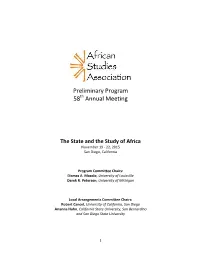 Preliminary Program 58 Annual Meeting