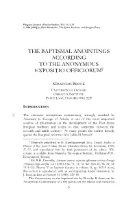 The Baptismal Anointings According to the Anonymous Expositio Officiorum†