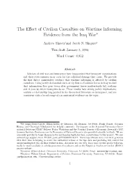 The Effect of Civilian Casualties on Wartime Informing: Evidence From