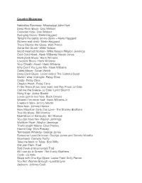 The Lowhills Song List October 2018
