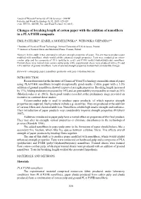 Changes of Breaking Length of Cotton Paper with the Addition Of