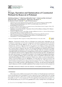 Design, Operation and Optimization of Constructed Wetland for Removal of Pollutant