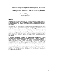 Encumbering Development: Development Discourse
