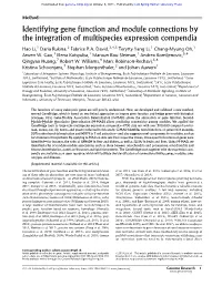 Identifying Gene Function and Module Connections by the Integration of Multispecies Expression Compendia