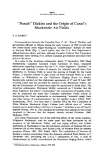 “Punch” Dickins and the Origin of Canol's Mackenzie Air Fields
