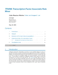 TFARM: Transcription Factor Associatio Rule Miner