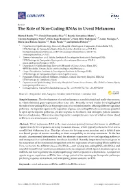 The Role of Non-Coding Rnas in Uveal Melanoma