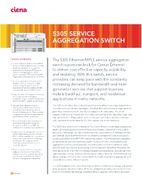 Ciena 5305 Service Aggregation Switch Datasheet