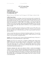 GY 111 Lecture Notes Geological Time