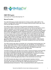 HSD17B10 Gene Hydroxysteroid 17-Beta Dehydrogenase 10