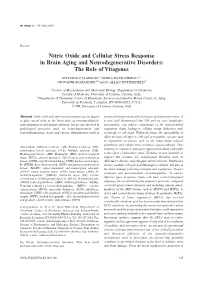 Nitric Oxide and Cellular Stress Response in Brain Aging and Neurodegenerative Disorders: the Role of Vitagenes