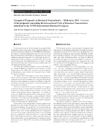 Synopsis of Proposals on Botanical Nomenclature