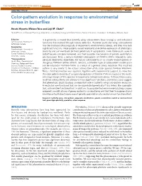Color-Pattern Evolution in Response to Environmental Stress in Butterflies