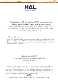 Comparison of 3D Transitional CFD Simulations for Rotating Wind Turbine