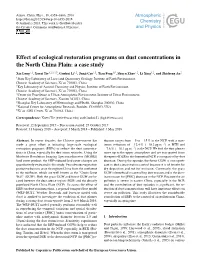 Effect of Ecological Restoration Programs on Dust Concentrations in the North China Plain: a Case Study