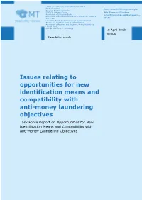 Issues Relating to Opportunities for New Identification Means And