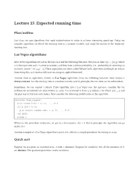 Lecture 15: Expected Running Time