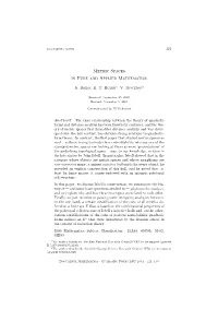 Metric Spaces in Pure and Applied Mathematics