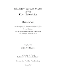 Shockley Surface States from First Principles