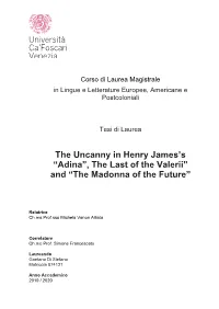The Uncanny in Henry James's