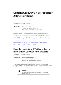 Websense Content Gateway Frequently Asked Questions