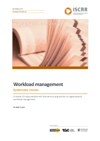 Workload Management Systematic Review