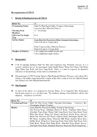 Appendix III (Page 1 of 4) Re-Organization of CTB 76 I. Details of Existing Services of CTB 76 Route No. 76 Terminating Points S