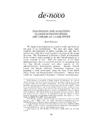 Diagnosing and Analyzing Flawed Investigations: Abu Ghraib As a Case Study