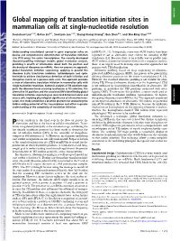 Global Mapping of Translation Initiation Sites in Mammalian Cells at Single