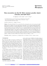 How Accurately Can the SZ Effect Measure Peculiar Cluster Velocities