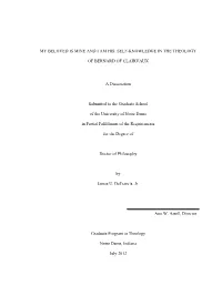 Self-Knowledge in the Theology of Bernard Of