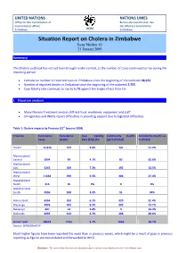 Situation Report on Cholera in Zimbabwe Issue Number 10 21 January 2009