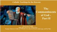 The Commandments of God Part II