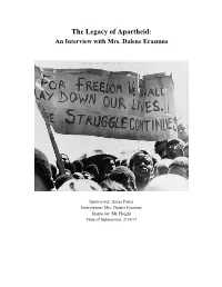 The Legacy of Apartheid​