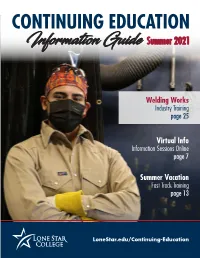 CONTINUING EDUCATION Information Guide Summer 2021