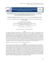 DETERMINATION of POLYPHENOL CONTENTS in Hevea Brasiliensis and RUBBER-PROCESSING EFFLUENT