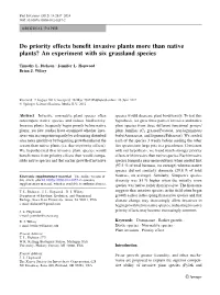 Do Priority Effects Benefit Invasive Plants