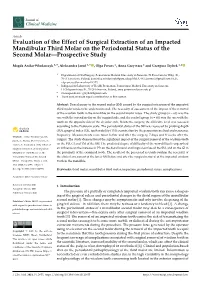 Evaluation of the Effect of Surgical Extraction of an Impacted Mandibular Third Molar on the Periodontal Status of the Second Molar—Prospective Study