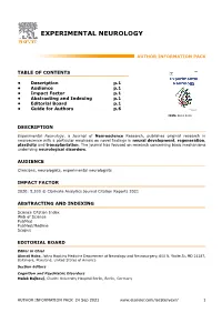 Experimental Neurology