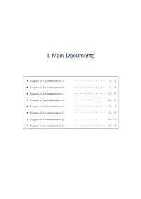 I. Main Documents