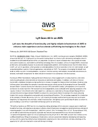 Lyft Goes All-In on AWS | Business Wire